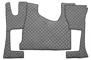 Alfombrillas de ecopiel Q para MERCEDES ACTROS MP 4 (01.2011-12.2018) - cabina estrecha (230 cm) - compartimento de almacenamiento más grande - Gris