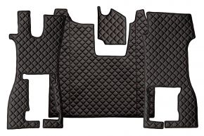 Alfombrillas de ecopiel Q para SCANIA R NEXTGEN (desde 01.2017) - asiento del acompañante abatible - Negro/rojo