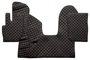 Alfombrillas de ecopiel Q para DAF CF (01.2013-12.2020) - automático - Negro/rojo