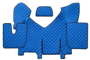 Alfombrillas de ecopiel Q para IVECO STRALIS HI-WAY (01.2013-12.2016) - automático - versión con frigorífico - Azul