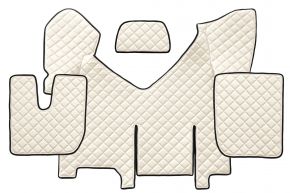 Alfombrillas de ecopiel Q para IVECO STRALIS HI-WAY (01.2013-12.2016) - automático - versión con frigorífico - Beige claro