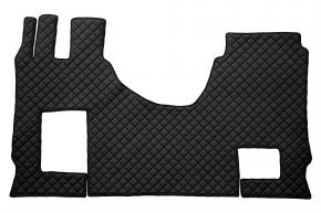 Alfombrillas de ecopiel Q para MERCEDES ACTROS MP 5 (desde 01.2019) - manual - asiento del acompañante abatible - Negro