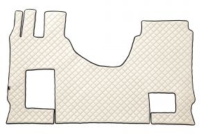 Alfombrillas de ecopiel Q para MERCEDES ACTROS MP 5 (desde 01.2019) - manual - asiento del acompañante abatible - Beige claro