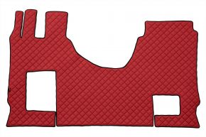 Alfombrillas de ecopiel Q para MERCEDES ACTROS MP 5 (desde 01.2019) - manual - asiento del acompañante abatible - Rojo