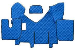 Alfombrillas de ecopiel Q para IVECO STRALIS HI-WAY (01.2013-12.2016) - manual - versión con frigorífico - Azul