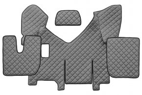 Alfombrillas de ecopiel Q para IVECO STRALIS HI-WAY (01.2013-12.2016) - manual - versión con frigorífico - Gris