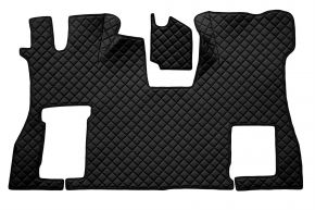 Alfombrillas de ecopiel Q para SCANIA S NEXTGEN (desde 01.2017) - suelo plano - asiento del acompañante abatible - Negro