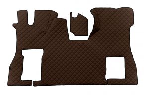 Alfombrillas de ecopiel Q para SCANIA S NEXTGEN (desde 01.2017) - suelo plano - asiento del acompañante abatible - Marrón