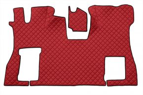 Alfombrillas de ecopiel Q para SCANIA S NEXTGEN (desde 01.2017) - suelo plano - asiento del acompañante abatible - Rojo