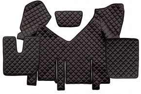 Alfombrillas de ecopiel Q para IVECO STRALIS XP (01.2016-12.2019) - automático - Negro/rojo
