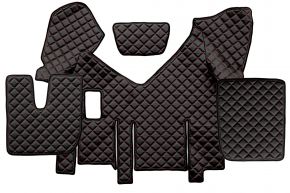 Alfombrillas de ecopiel Q para IVECO STRALIS XP (01.2016-12.2019) - manual - Negro/rojo