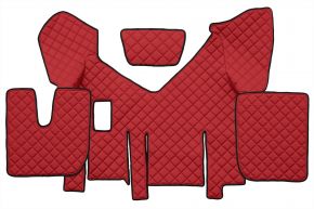 Alfombrillas de ecopiel Q para IVECO STRALIS XP (01.2016-12.2019) - manual - Rojo