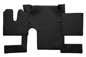 Alfombrillas de ecopiel Q para MAN TGX (01.2007-12.2017) - manual - un cajón - Negro