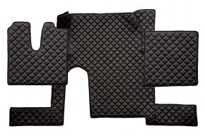 Alfombrillas de ecopiel Q para MAN TGX (01.2007-12.2017) - manual - un cajón - Negro/rojo