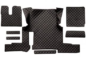 Alfombrillas de ecopiel Q para MAN TGX (01.2018-03.2020) - automático - un cajón - Negro/rojo