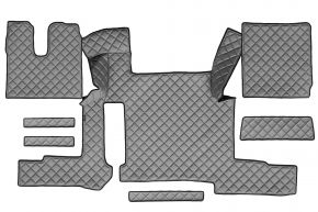 Alfombrillas de ecopiel Q para MAN TGX (01.2018-03.2020) - manual - dos cajones - Gris