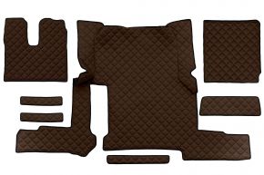 Alfombrillas de ecopiel Q para MAN TGX (01.2018-03.2020) - manual - un cajón - Marrón