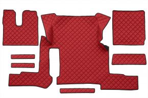 Alfombrillas de ecopiel Q para MAN TGX (01.2018-03.2020) - manual - un cajón - Rojo