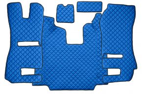 Alfombrillas de ecopiel Q para SCANIA R (01.2011-12.2016) - automático - asientos RECARO - asiento del acompañante abatible - Azul