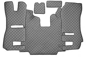 Alfombrillas de ecopiel Q para SCANIA R (01.2011-12.2016) - automático - asientos RECARO - asiento del acompañante abatible - Gris