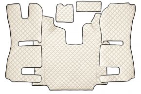 Alfombrillas de ecopiel Q para SCANIA R (01.2011-12.2016) - automático - asientos RECARO - asiento del acompañante neumático - Beige claro