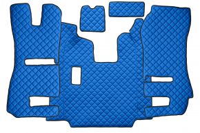 Alfombrillas de ecopiel Q para SCANIA R (01.2011-12.2016) - asientos RECARO - asiento del acompañante abatible - manual - Azul