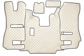 Alfombrillas de ecopiel Q para SCANIA R (01.2011-12.2016) - asientos RECARO - asiento del acompañante abatible - manual - Beige claro