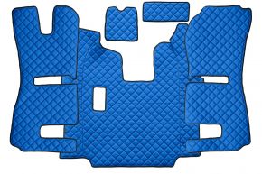 Alfombrillas de ecopiel Q para SCANIA R (01.2011-12.2016) - manual - asientos RECARO - asiento del acompañante neumático - Azul