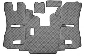 Alfombrillas de ecopiel Q para SCANIA R (01.2011-12.2016) - manual - asientos RECARO - asiento del acompañante neumático - Gris