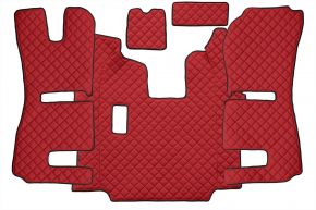Alfombrillas de ecopiel Q para SCANIA R (01.2011-12.2016) - manual - asientos RECARO - asiento del acompañante neumático - Rojo
