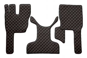 Alfombrillas de ecopiel Q para VOLVO FM 4 (01.2013-12.2019) - Negro/rojo