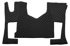 Alfombrillas de ecopiel Q para MERCEDES ACTROS MP 4 (01.2011-12.2018) - cabina estrecha (230 cm) - compartimento de almacenamiento más pequeño - Negro
