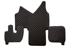 Alfombrillas de ecopiel Q para IVECO STRALIS (01.2002-12.2012) - automático - Negro/rojo