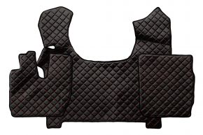 Alfombrillas de ecopiel Q para IVECO STRALIS S-WAY (03.2019-12.2023) - Negro/rojo