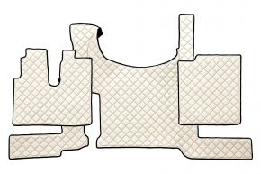 Alfombrillas de ecopiel Q para MAN TGX (desde 03.2021) - con freno ADR en el suelo - Beige claro