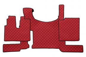 Alfombrillas de ecopiel Q para MAN TGX (desde 03.2021) - con freno ADR en el suelo - Rojo