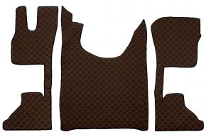 Alfombrillas de ecopiel Q para DAF XG (desde 10.2021) - asiento del acompañante neumático - Marrón