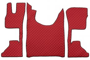 Alfombrillas de ecopiel Q para DAF XG (desde 10.2021) - asiento del acompañante neumático - Rojo