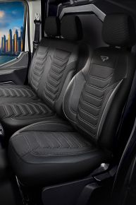 Fundas a medida Florida negro-gris | Tela + Ecopiel | Fiat Scudo 2 (2022–2025)