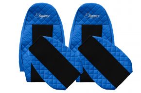Fundas de asiento a medida ELEGANCE Q para VOLVO FH 2 (01.2002-12.2008) - azules