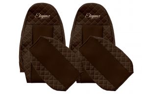 Fundas de asiento a medida ELEGANCE Q para VOLVO FH 3 (01.2009-12.2012) - marrones
