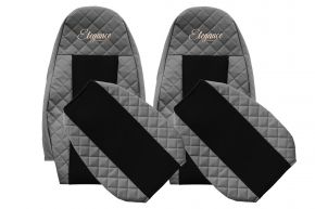 Fundas de asiento a medida ELEGANCE Q para VOLVO FH 3 (01.2009-12.2012) - grises