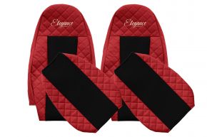 Fundas de asiento a medida ELEGANCE Q para VOLVO FH 2 (01.2002-12.2008) - rojas