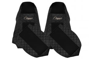 Fundas de asiento a medida ELEGANCE Q para SCANIA P (01.2005-12.2016) - reposacabezas integrados - negras