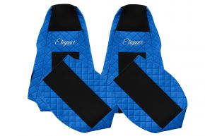 Fundas de asiento a medida ELEGANCE Q para SCANIA P (01.2005-12.2016) - reposacabezas integrados - azules