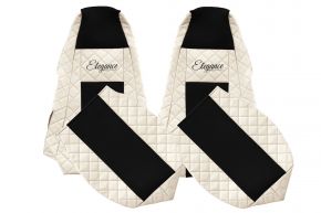 Fundas de asiento a medida ELEGANCE Q para SCANIA P (01.2005-12.2016) - reposacabezas integrados - beige claro