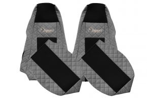 Fundas de asiento a medida ELEGANCE Q para SCANIA P (01.2005-12.2016) - reposacabezas integrados - grises