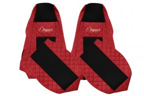 Fundas de asiento a medida ELEGANCE Q para SCANIA P (01.2005-12.2016) - reposacabezas integrados - rojas