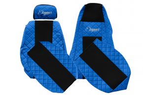 Fundas de asiento a medida ELEGANCE Q para SCANIA R (01.2005-12.2016) - reposacabezas del acompañante ajustable - azules