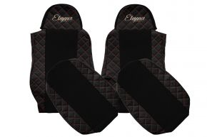 Fundas de asiento para DAF XF 105 (01.2006-12.2013) - negras y rojas